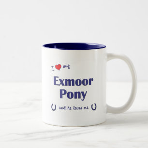 Tasse 2 Couleurs J'aime mon poney d'Exmoor (le poney masculin)