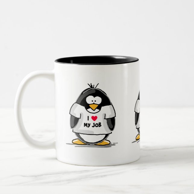 Tasse 2 Couleurs J'aime mon travail - je suis le patron (Gauche)