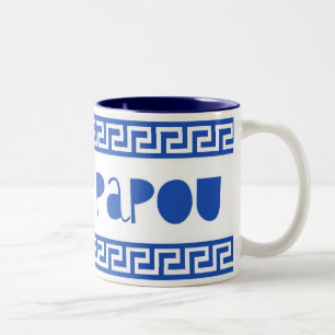 TASSE 2 COULEURS J'AIME PAPOU GREEK KEY