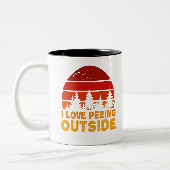 Tasse 2 Couleurs J'Aime Pisser À L'Extérieur Randonnée Drôle Campin (Gauche)