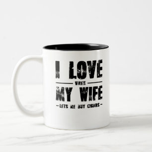 Tasse 2 Couleurs J'Aime Quand Ma Femme Me Laisse Acheter Des Cigare
