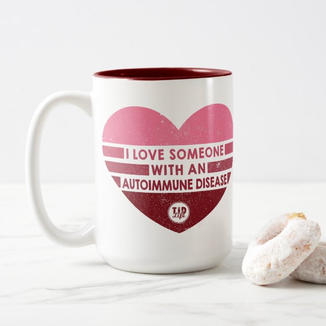 Tasse 2 Couleurs J'Aime Quelqu'Un [Autoimmune] (Avec donut)