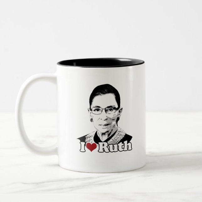 Tasse 2 Couleurs J'aime Ruth pour toujours (Gauche)