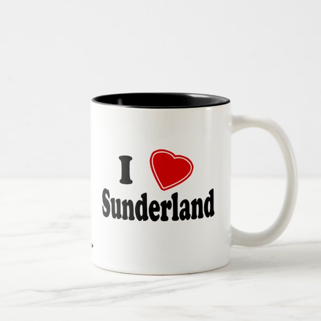 Tasse 2 Couleurs J'aime Sunderland (Droit)