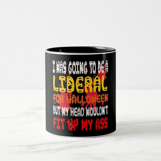 Tasse 2 Couleurs J'allais être libéral pour Halloween (Centre)