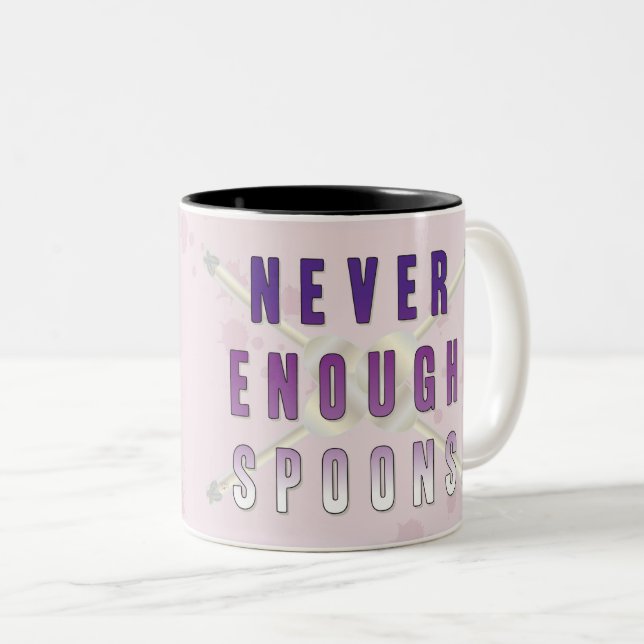 Tasse 2 Couleurs Jamais Assez De Cuillères (Devant droit)