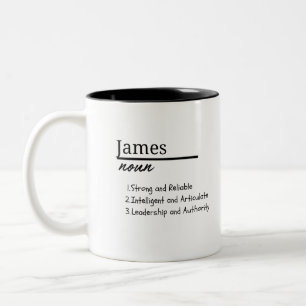 Tasse 2 Couleurs James, Garçon Nom Personnalisé Définition