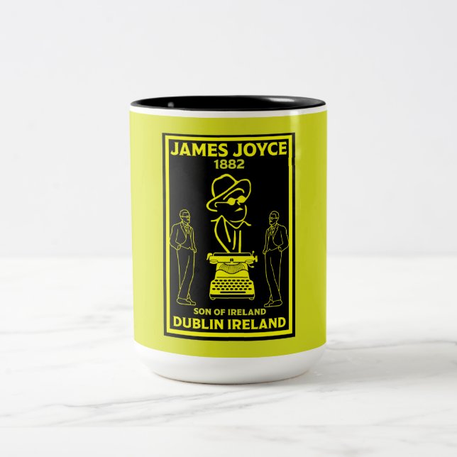 Tasse 2 Couleurs James Joyce Dublin Irlande (Centre)
