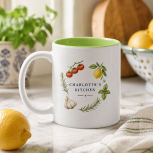 Tasse 2 Couleurs Jardin d'herbes de cuisine italien personnalisé To