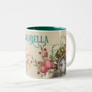 Tasse 2 Couleurs Jardin Fée Forêt Enchantée Porte Vintage