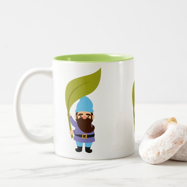 Tasse 2 Couleurs Jardin mignon devient amusant (Avec donut)