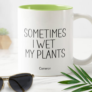 Tasse 2 Couleurs J'arrose mes plantes Jardin Cadeau Humoristique Dr