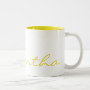 Tasse 2 Couleurs jaune à la mode chic moderne simple élégant de