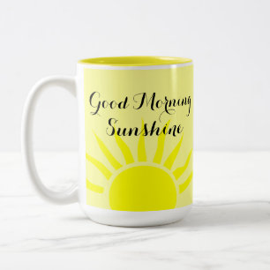 Tasse 2 Couleurs Jaune brillant "soleil du bon matin"   Jaune