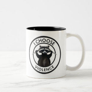 Tasse 2 Couleurs Je choisis Violence Funny Raccoon