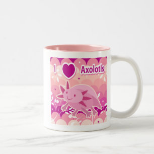 Tasse 2 Couleurs "Je conception rose d'Axolotl aime Axolotls"