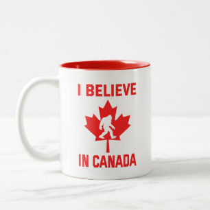 Tasse 2 Couleurs Je Crois Au Canada - Bigfoot Drôle