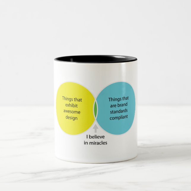 Tasse 2 Couleurs Je crois aux miracles (Centre)