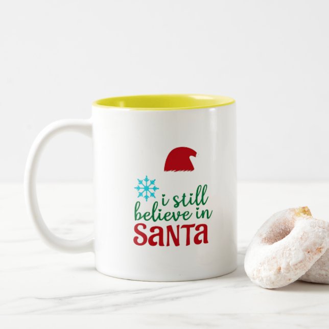 Tasse 2 Couleurs Je Crois Toujours À Père Noël (Avec donut)