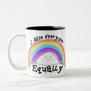 Tasse 2 Couleurs Je déteste chacun également