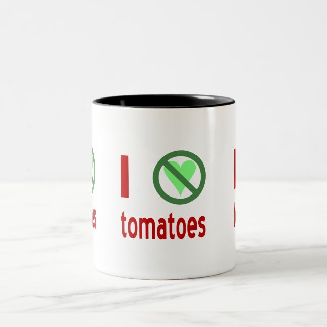 Tasse 2 Couleurs Je déteste les tomates Pas d'amour (Centre)