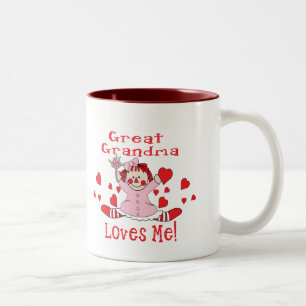 Tasse 2 Couleurs Je du grand amour de grand-maman poupée de chiffo