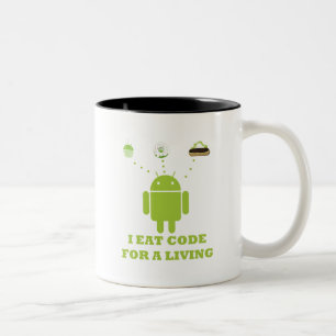 Tasse 2 Couleurs Je mange le code pour vivre (le promoteur)