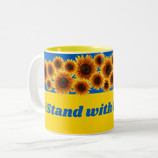 Tasse 2 Couleurs Je me tiens avec l'Ukraine (Devant gauche)