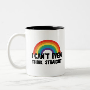 Tasse 2 Couleurs Je ne peux même pas penser droit Funny Gay Pride