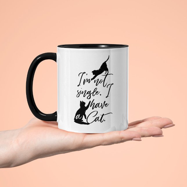 Tasse 2 Couleurs Je ne suis pas célibataire j'ai un chat | Dame de  (Créateur téléchargé)