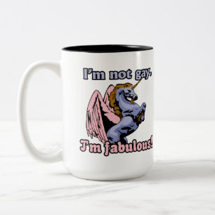 Tasse 2 Couleurs Je ne suis pas gay, je suis fabuleux