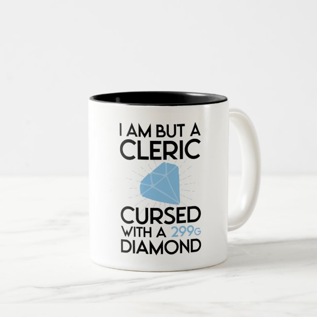 Tasse 2 Couleurs Je ne suis qu'un clerc maudit avec un diamant de 2 (Devant droit)