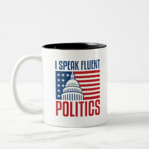 Tasse 2 Couleurs Je Parle Politique Fluente Analyste Politique Poll