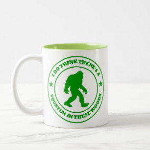 Tasse 2 Couleurs JE PENSE qu'IL Y A DES SQUATCH EN vert CES EN BOIS