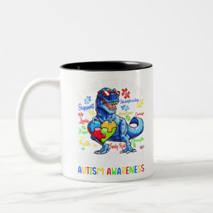 Tasse 2 Couleurs Je Porte Du Bleu Pour Ma Sensibilisation sur l'aut
