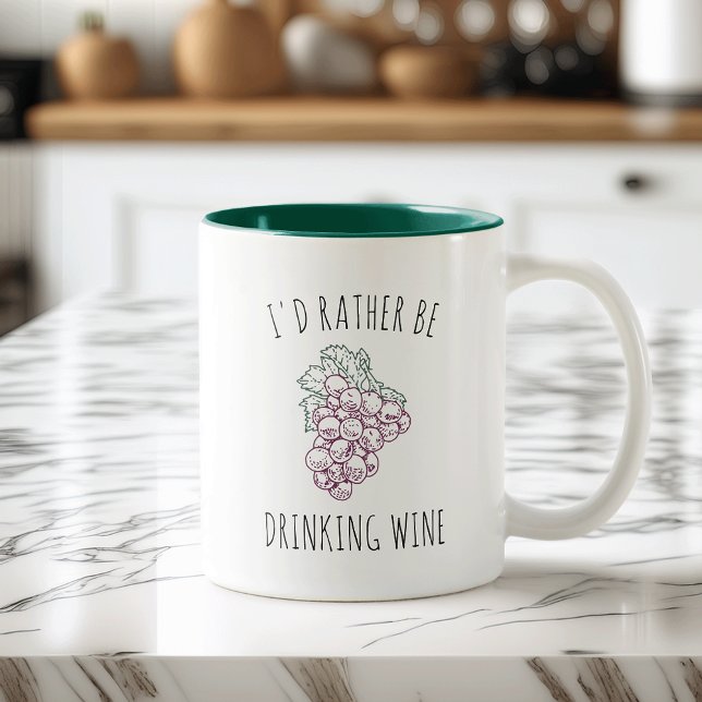 Tasse 2 Couleurs Je Préférerais Boire Du Vin (Créateur téléchargé)
