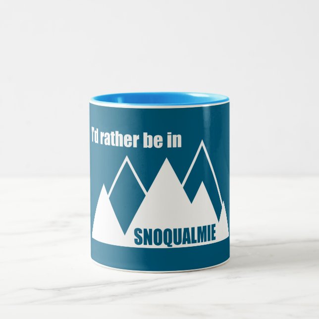 Tasse 2 Couleurs Je préférerais être à Snoqualmie dans la montagne  (Centre)
