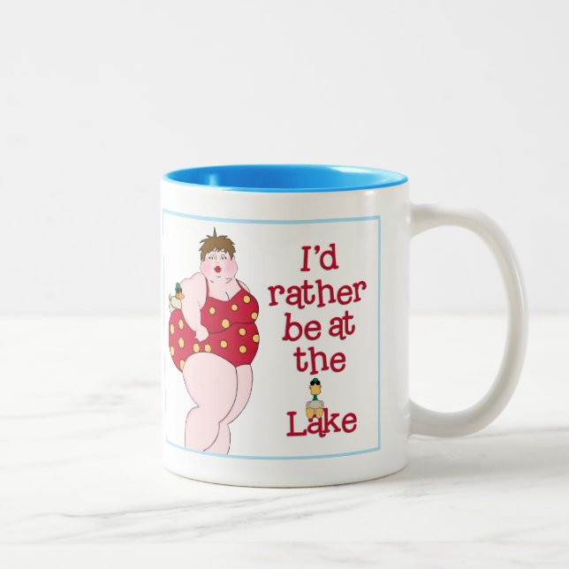 Tasse 2 Couleurs Je préférerais être au lac ! (Droit)