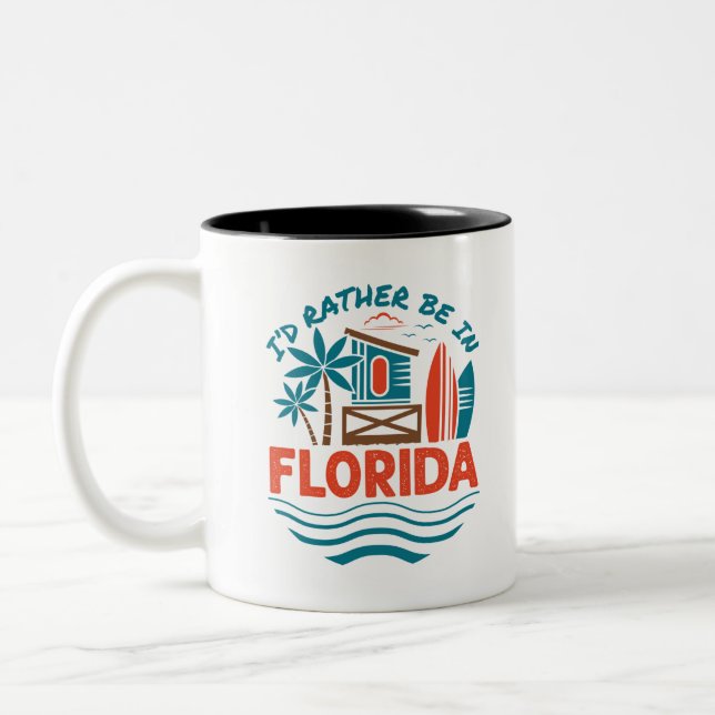 Tasse 2 Couleurs Je préférerais être en Floride (Gauche)