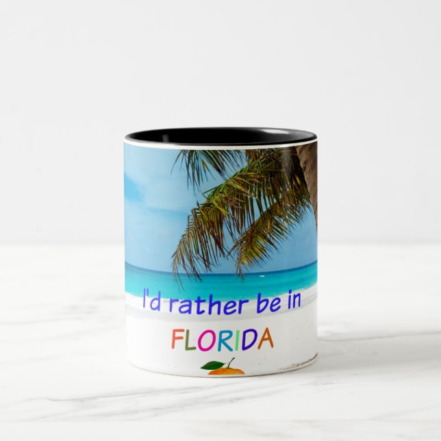 Tasse 2 Couleurs Je préférerais être en Floride (Centre)