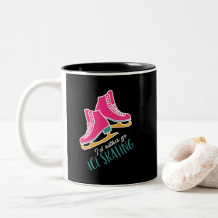 Tasse 2 Couleurs Je Préférerais Être Patinage Sur Glace Funny Skate