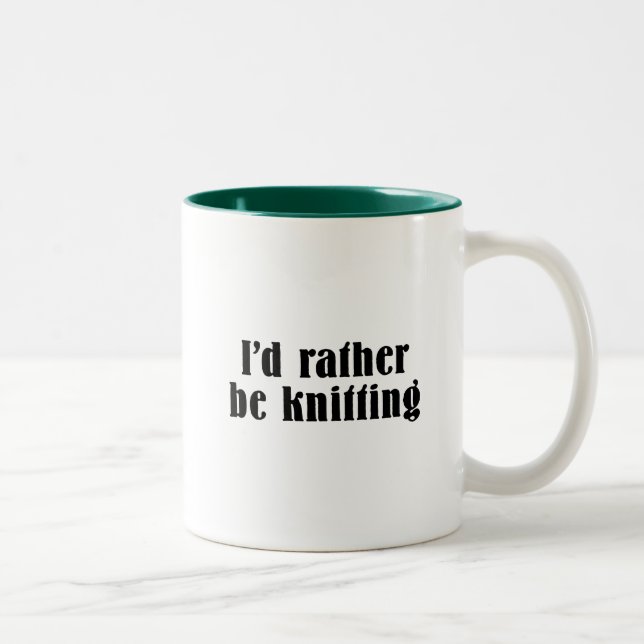 Tasse 2 Couleurs Je Préférerais Être Tricot (Droit)