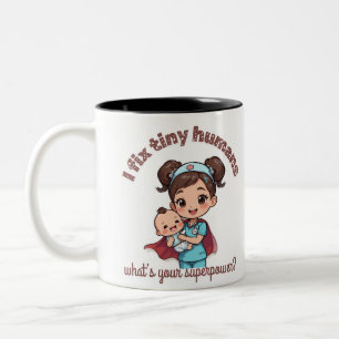 Tasse 2 Couleurs Je Répare les Petits Humains, Citation Mignonne po