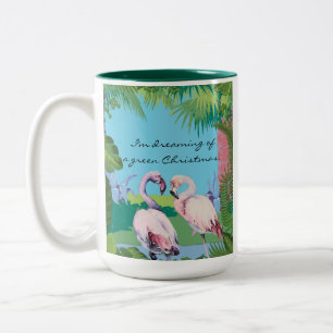 Tasse 2 Couleurs Je rêve d'un Noël Vert Personnalisé