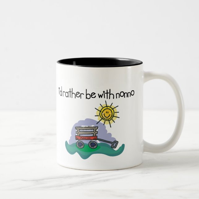 Tasse 2 Couleurs Je serais plutôt avec Nonno (Droit)