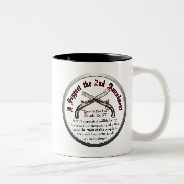 Tasse 2 Couleurs Je soutiens le deuxième amendement (Droit)