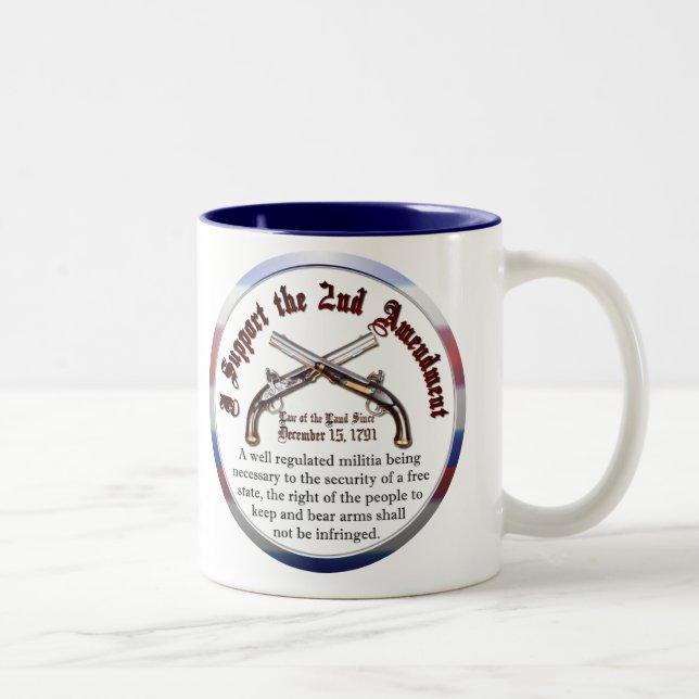 Tasse 2 Couleurs Je soutiens le deuxième amendement (Droit)