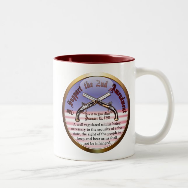 Tasse 2 Couleurs Je soutiens le deuxième amendement (Droit)