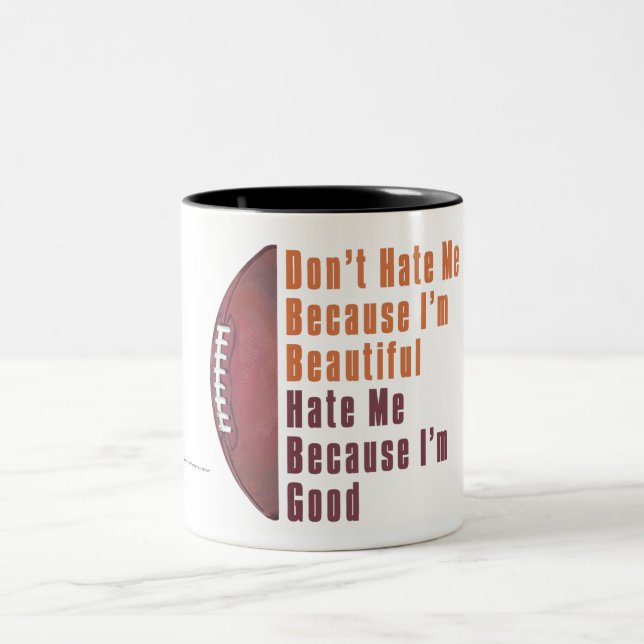 Tasse 2 Couleurs Je Suis Belle Mon Bon Football (Centre)