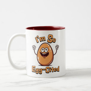 Tasse 2 Couleurs Je suis tellement citée ! Caricature d'oeuf mignon